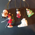 Akasztható kerámia fenyőfa díszek