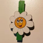 Mini csipeszek virágok, 4,5cm, fehér