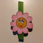 Mini csipeszek virágok, 4,5cm, rózsaszín
