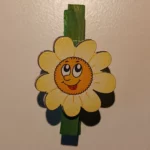 Mini csipeszek virágok, 4,5cm, sárga