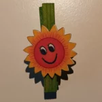 Mini csipeszek virágok, 4,5cm, mosolygós nap