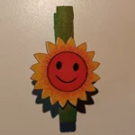 Mini csipeszek virágok, 4,5cm, nap smile