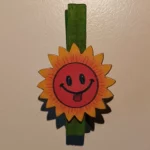 Mini csipeszek virágok, 4,5cm, pimasz napocska